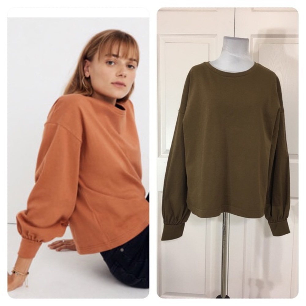 Madewell Chord Bubble-Sleeve Top (XS)